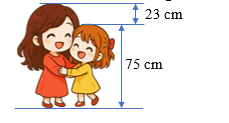 Mai cao 75 cm. Hoa cao hơn Mai 23 cm. Hỏi Hoa cao bao nhiêu xăng – ti – mét? (ảnh 1)