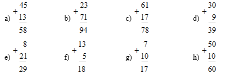 Đặt tính rồi tính a) 45 + 13 (ảnh 1)