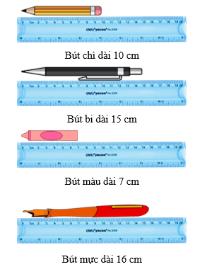 Điền số thích hợp vào chỗ chấm Bút chì dài …… cm (ảnh 2)