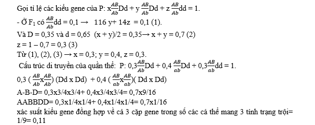 Đ&aacute;p &aacute;n: 0,11  Hướng dẫn giải (ảnh 1)