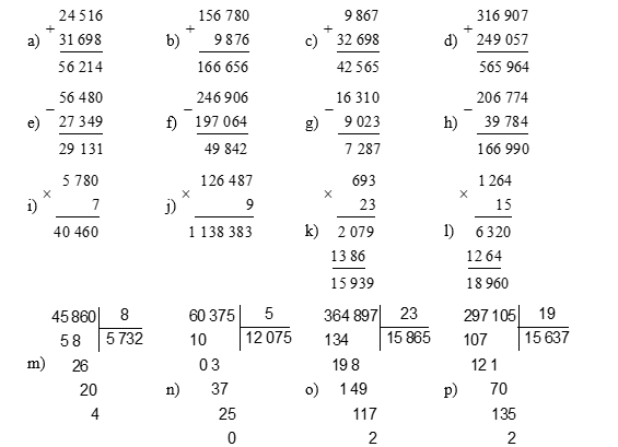 Đặt tính rồi tính  a) 24 516 + 31 698        (ảnh 1)