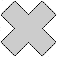 Từ hình vuông có cạnh bằng \[6\], người ta cắt bỏ các tam giác vuông cân tạo thành hình tô đậm như hình vẽ bên. Sau đó người ta gập thành hình hộp chữ nhật không nắp. Thể tích lớn nhất của khối hộp bằng:  (ảnh 1)