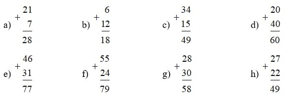 Đặt tính rồi tính    a) 21 + 7   (ảnh 1)
