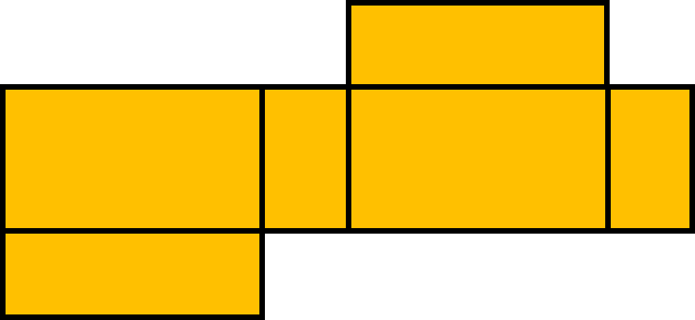 Hình nào dưới đây không phải hình khai triển của hình hộp chữ nhật? 	A.  	B.  	 	C.  	D.   (ảnh 3)