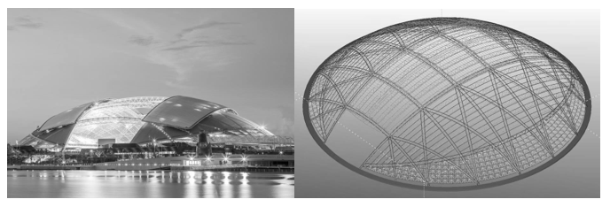 Sân vận động Sport Hub – Singapore là sân vận động có mái vòm được chọn để tổ chức lễ bế mạch đại hội thể thao Đông Nam Á năm 2015. Nền sân phẳng là một hình elip (E) có độ dài trục lớn 150 mét và trục bé 90 mét.  (ảnh 1)