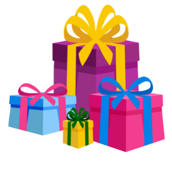 presents ☐ Tick (ü) Từ được cho là “presents” → Trong hình là những hộp quà → điền (ü) vào ô trống. (ảnh 1)