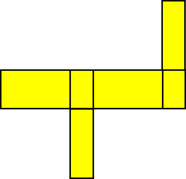 Hình nào dưới đây không phải hình khai triển của hình hộp chữ nhật? 	A.  	B.  	 	C.  	D.   (ảnh 4)