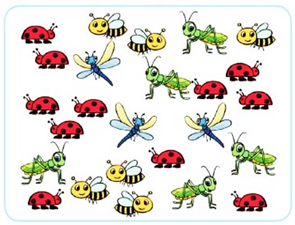 Quan sát bức tranh, viết tiếp vào chỗ chấm cho thích hợp.   Số con ong trong hình là: ……. con. Số châu chấu trong hình là: …… con. Số chuồn chuồn trong hình là: …… con. Số bọ rùa trong hình là: …… con. (ảnh 1)