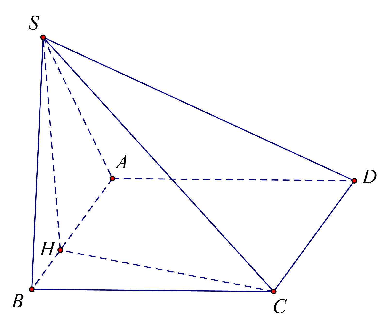 Gọi \(H\) l&agrave; h&igrave;nh chiếu của \(S (ảnh 1)