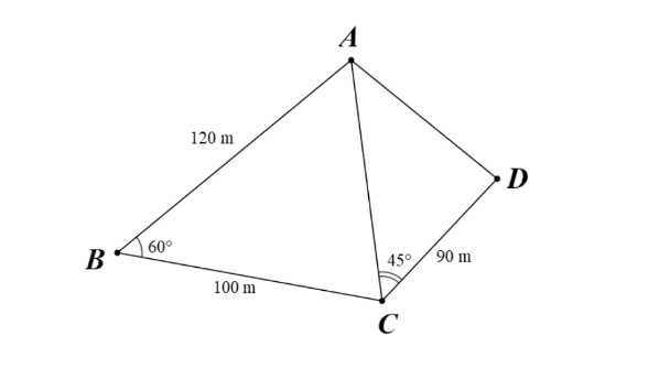 Anh An đang xem x&eacute;t mua một mảnh đất để x&acirc;y nh&agrave;. Nh&acirc;n vi&ecirc;n nh&agrave; đất cung cấp cho anh An bản vẽ chi tiết (như h&igrave;nh vẽ). Diện t&iacute;ch mảnh đất (t&iacute;nh theo đơn vị m&eacute;t vu&ocirc;ng) n&agrave;y l&agrave; (ảnh 1)