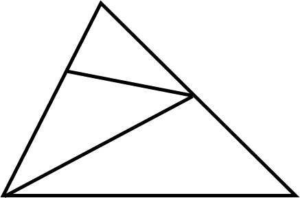 Hình vẽ bên có … hình tam giác. Số thích hợp điền vào chỗ chấm 	A. 5	B. 4	 	C. 6	D. 7 (ảnh 1)