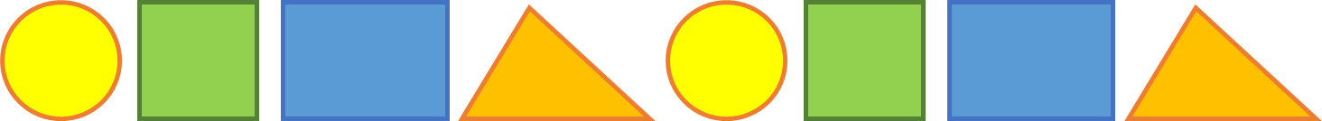 Điền vào chỗ chấm cho thích hợp  a) Hình thứ 3 là hình ……………….….., màu ……………… (ảnh 1)