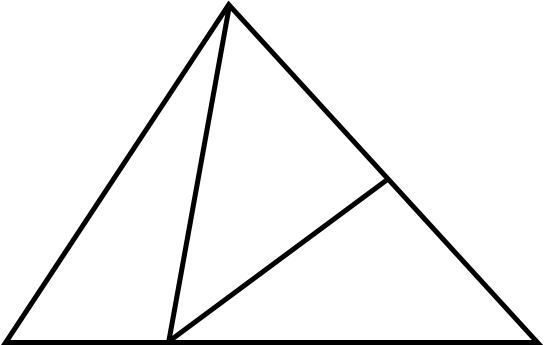 Hình vẽ bên có: …… hình tam giác. Số thích hợp điền vài chỗ chấm là:  	A. 6	B. 8	 	C. 7	D. 5 (ảnh 1)