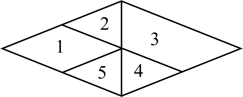 Hình vẽ bên có: … hình thoi. Số thích hợp điền vào chỗ chấm: 	A. 5	 	B. 2	 	C. 3	 	D. 4 (ảnh 2)