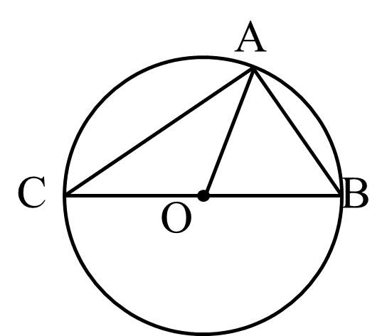 Đâu không phải bán kính của hình tròn tâm O? A. OA B. BO C. AC D. OC (ảnh 1)