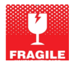 What does the sign say? A. Glasses for water. B. Glasses for wine. C. Easily broken items. D. Drinking items for sale. (ảnh 1)