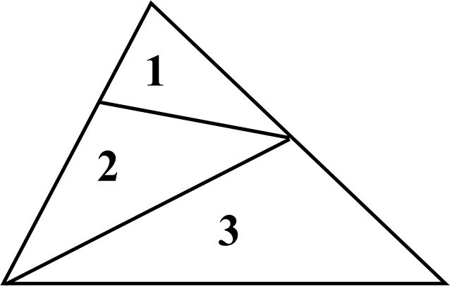 Hình vẽ bên có … hình tam giác. Số thích hợp điền vào chỗ chấm 	A. 5	B. 4	 	C. 6	D. 7 (ảnh 2)