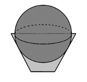 Một cái thùng đựng đầy nước được tạo thành từ việc cắt mặt xung quanh của một hình nón bởi một mặt phẳng vuông góc với trục của hình nón.   (ảnh 1)