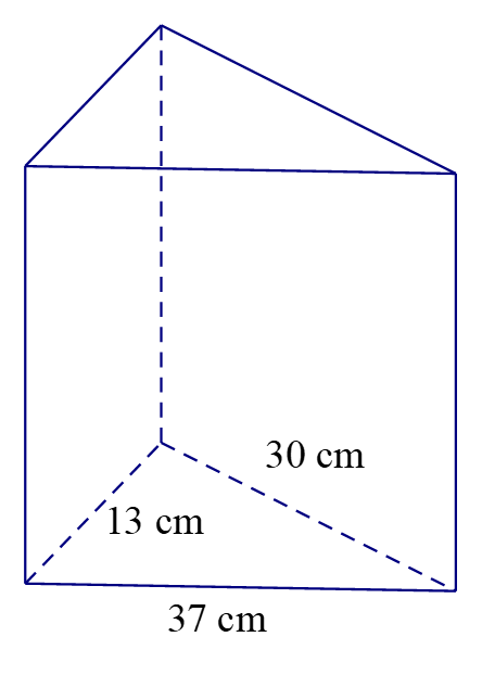 Nửa chu vi đáy là: \[p = \frac{{ (ảnh 1)