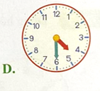 An về nhà ngay sau khi tan học. Thời gian đi từ trường về nhà là 15 phút. An về đến lúc 17 giờ. Đồng hồ nào dưới đây chỉ thời gian An tan học? (ảnh 4)