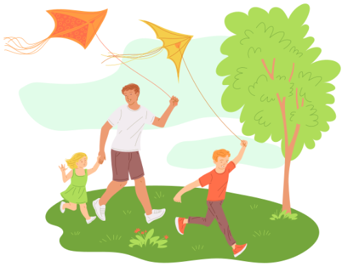 - What’s the weather like today? - It’s windy. They’re flying a kite. (ảnh 3)