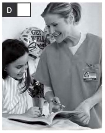 Task 1. Listen to five people talking about their jobs. Match the speakers (1-5) with the pictures (A-F). There is one extra picture that you should write (X). (ảnh 1)