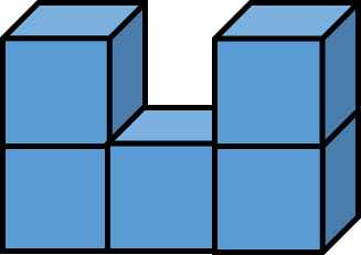 Trong c&aacute;c h&igrave;nh dưới đ&acirc;y được gh&eacute;p bởi h&igrave;nh lập phương c&oacute; thể t&iacute;ch 1 cm3,  h&igrave;nh c&oacute; thể t&iacute;ch lớn nhất l&agrave;:  (ảnh 2)