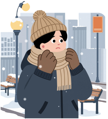 cold ☐ Từ được cho là “cold” → Trong hình là một cậu bé đội mũ, mặc áo khoác và quàng khăn ấm → điền (ü ) vào ô trống. (ảnh 1)