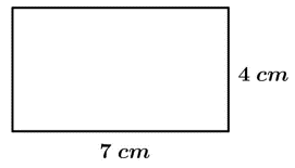 Tính diện tích hình chữ nhật sau:   	A. 4 cm2	B. 7 cm2	C. 28 cm2	D. 11 cm2 (ảnh 1)