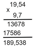 Đặt tính rồi tính: a) 19,54 x 9,7. b) 98,88 : 4,8. (ảnh 1)