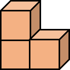 Trong c&aacute;c h&igrave;nh dưới đ&acirc;y được gh&eacute;p bởi h&igrave;nh lập phương c&oacute; thể t&iacute;ch 1 cm3,  h&igrave;nh c&oacute; thể t&iacute;ch lớn nhất l&agrave;:  (ảnh 4)