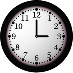 Đồng hồ bên chỉ mấy giờ? 	A. 3 giờ	 	B. 3 giờ 12 phút	 	C. 12 giờ 15 phút	 	D. 12 giờ 3 phút (ảnh 1)