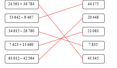 Nối phép tính với kết quả đúng 24 561 + 16 784 (ảnh 2)