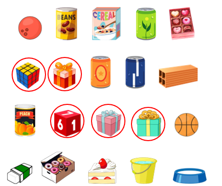 Khoanh tròn vào đồ vật có dạng khối lập phương (ảnh 2)