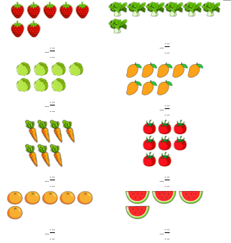Viết hỗn số chỉ số hàng (rau, củ, quả) có trong hình vẽ: (ảnh 1)