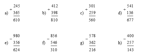 Đặt tính rồi tính    a) 245 + 365    (ảnh 1)