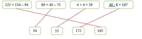 Nối biểu thức với giá trị tương ứng (ảnh 2)