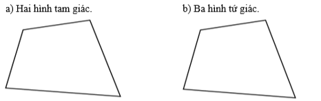 Kẻ th&ecirc;m 1 đoạn thẳng v&agrave;o mỗi h&igrave;nh dưới đ&acirc;y để được: (ảnh 1)