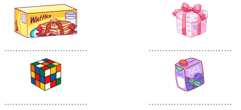 Điền tên khối thích hợp ứng với mỗi đồ vật. (ảnh 1)