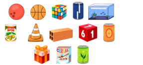 Quan sát các đồ vật dưới đây rồi điền vào chỗ chấm  a) Có … đồ vật dạng hình trụ  b) Có … đồ vật dạng hình hộp chữ nhật  c) Có … đồ vật dạng hình lập phương (ảnh 1)