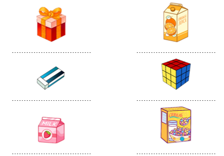 Điền tên khối thích hợp ứng với mỗi đồ vật. (ảnh 1)