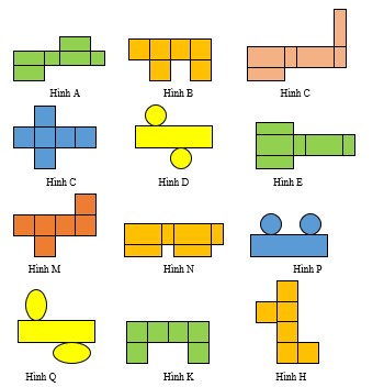 Cho các hình vẽ dưới đây a) Hình khai triển của hình hộp chữ nhật là: (ảnh 1)