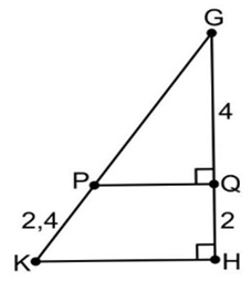 Cho hình vẽ. Độ dài GK là (ảnh 1)