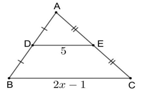 Cho hình vẽ. Giá trị của x là (ảnh 1)