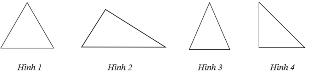 Trong các hình sau, hình nào là tam giác vuông? (ảnh 1)