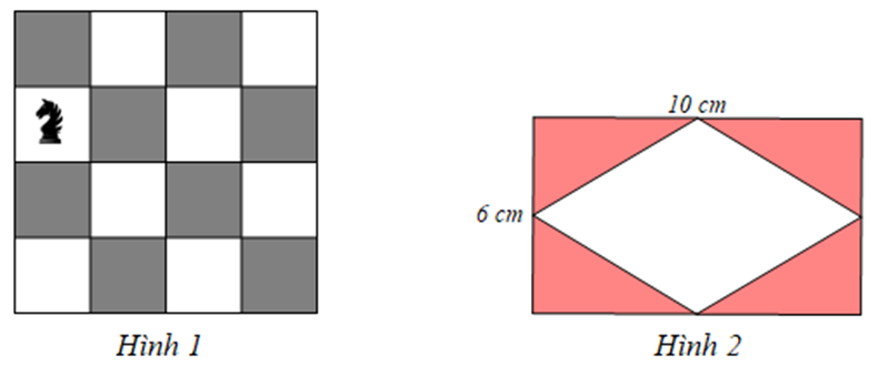 a) Hình 1 mô tả một phần của bàn cờ vua với quân Mã được đặt ở một ô vuông. Đếm số hình vuông ở trong hình có chứa quân Mã. (ảnh 1)