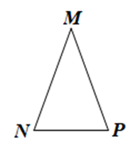 Cho tam giác  M N P  nhọn có  ˆ M < ˆ N  và  ˆ N = ˆ P . Khẳng định nào dưới đây là sai? (ảnh 1)