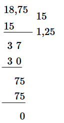 Đặt tính rồi tính: a) 18,75 : 15 (ảnh 1)