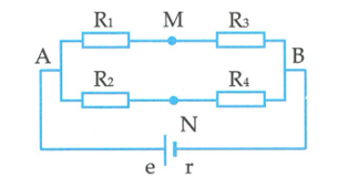 Cho mạch điện như hình vẽ. (ảnh 1)
