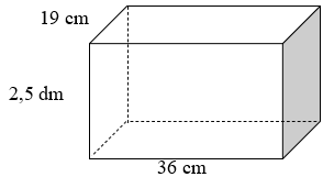 Tính diện tích xung quanh của hình hộp chữ nhật có kích thước sau: (ảnh 1)